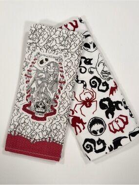 Disney Parks Nightmare Before Christmas Jack Sally Kitchen Towels 2 Pack Set NWT